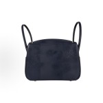 HERMES爱马仕 Lindy 26 金扣 手提包 26 女款 3Y Caban 黑呢色/水兵蓝